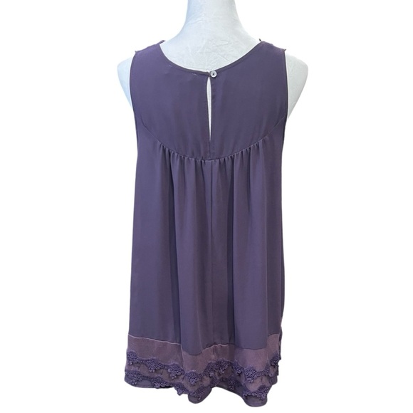 Entro Purple Lace Embriodered Sleeveless Tunic Top or Dress (M) EUC - Picture 2 of 6